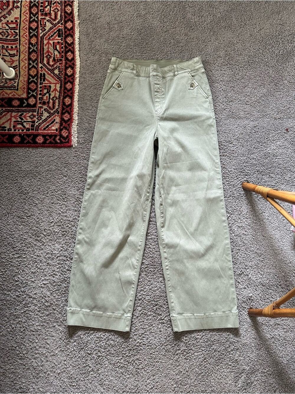 SPANX Twill Cropped Wide Leg Pants